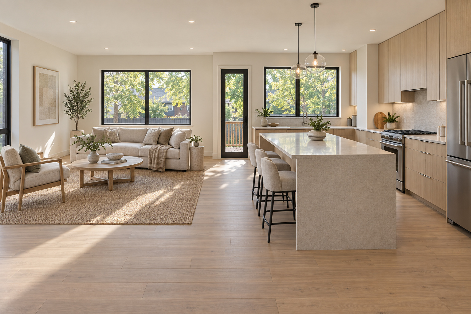 Black Street &mdash; Living and kitchen