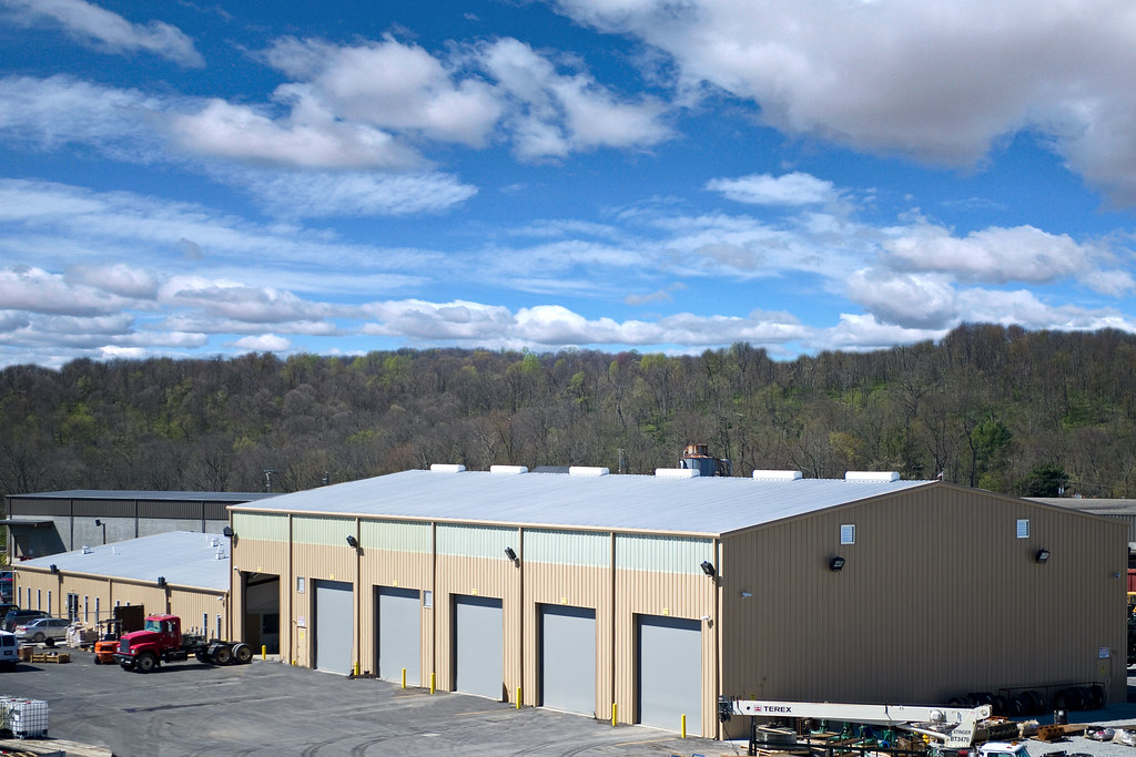 FTS International metal storage building with truck bays