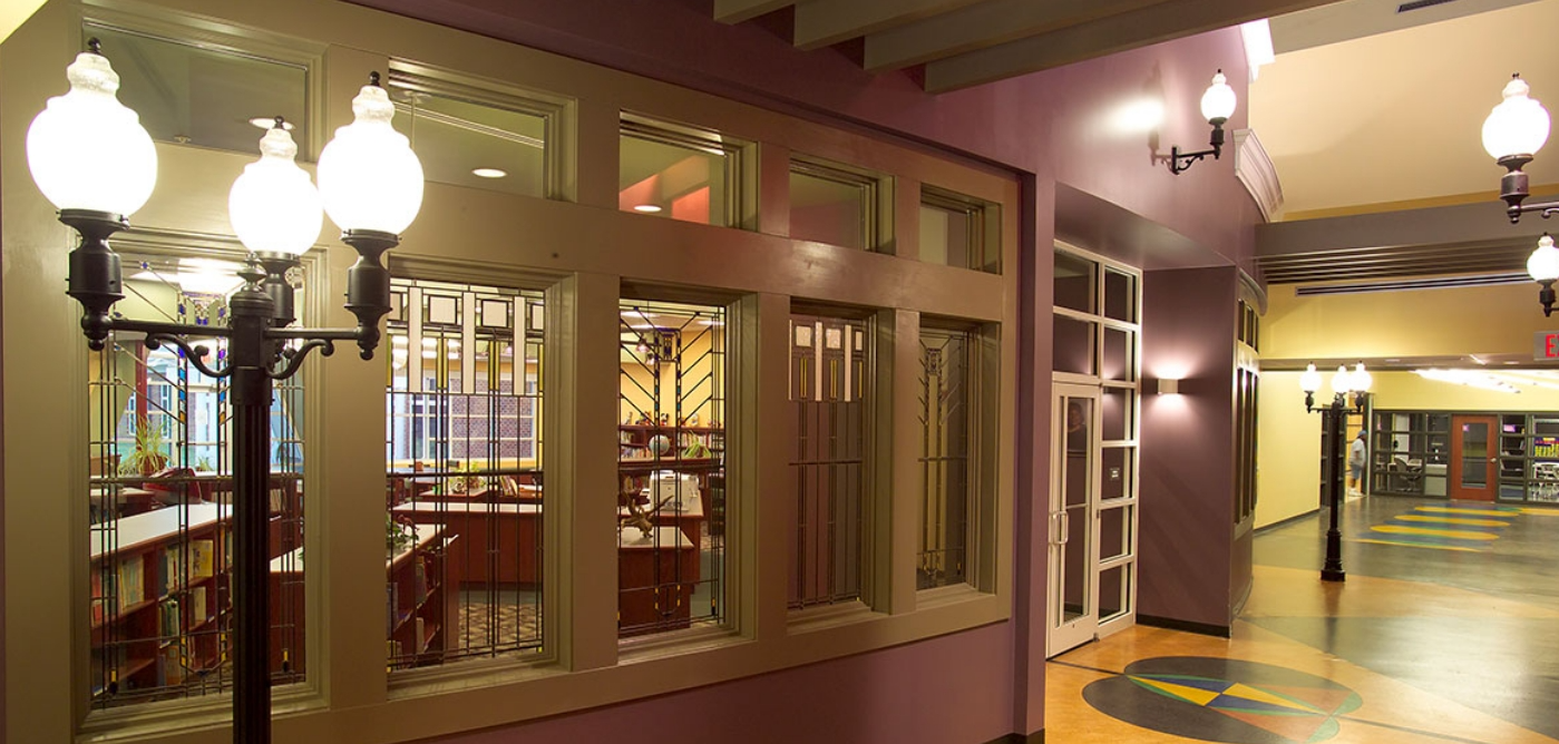 Hidden Valley High School library and main corridor