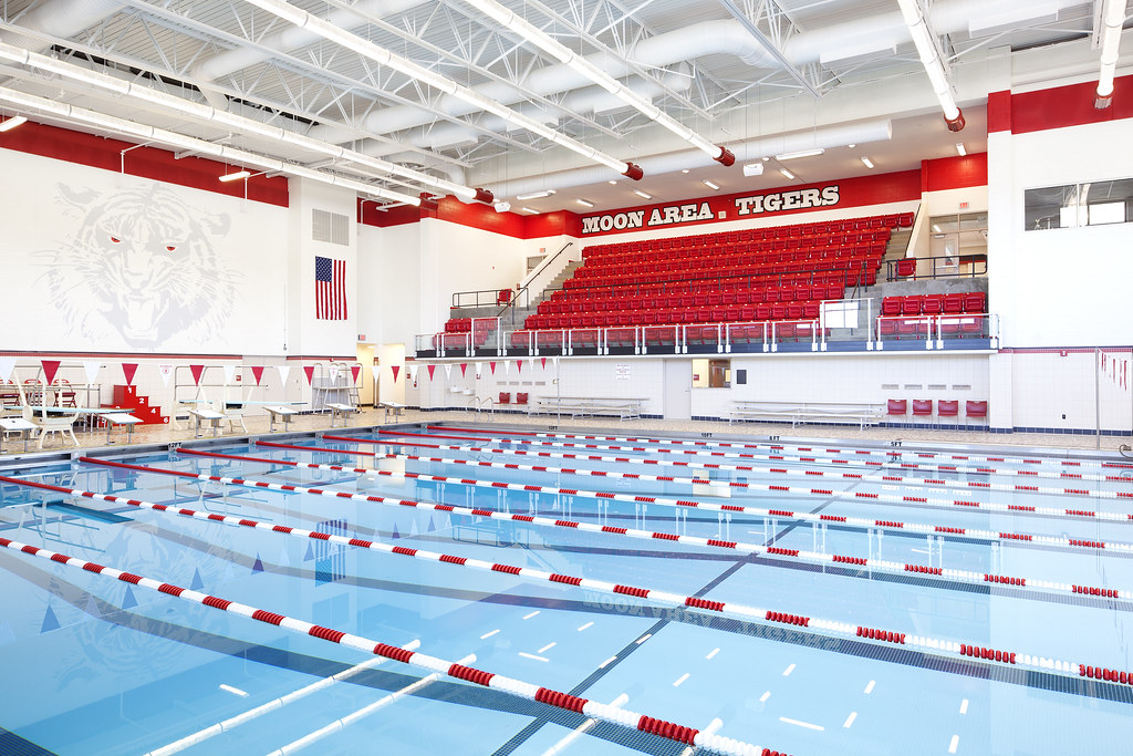 Moon Area High School natatorium and spectator seating