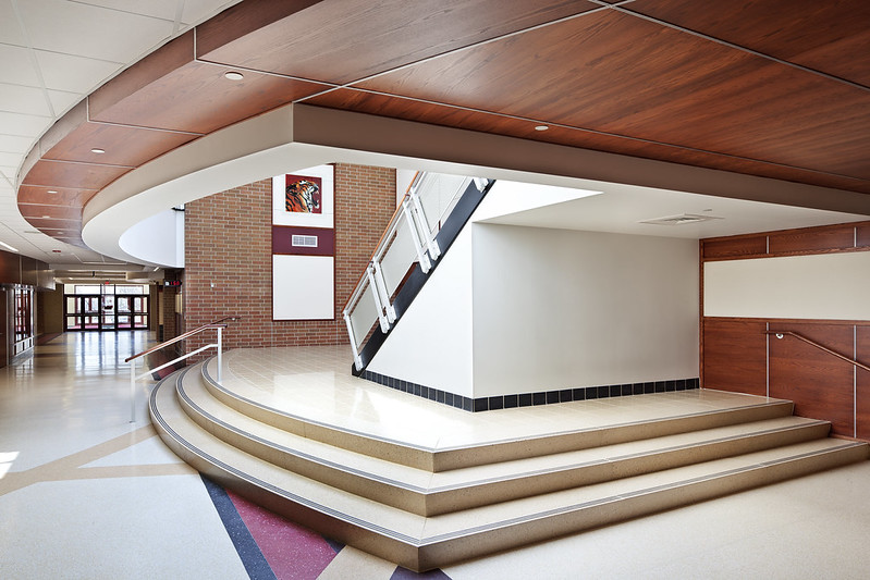 Moon Area High School main corridor and feature stair