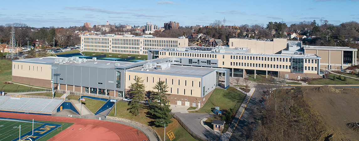 Mount Lebanon High School commons and stair