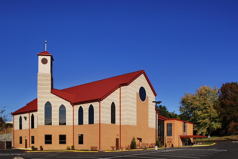 St. Joe's Catholic Church exterior with bell tower, Etna, Pennsylvania