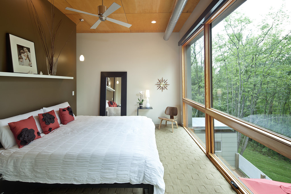 30 Virginia Lane bedroom with floor-to-ceiling windows